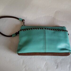 GENUINE LEATHER ILI NEW YORK WRISTLETT/ CLUTCH BAG